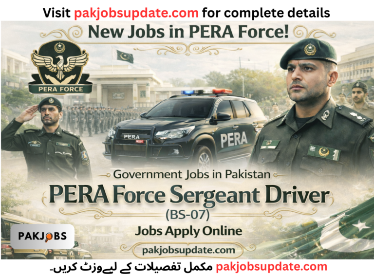PERA Force Sergeant Driver BS-07 Jobs, PERA Force Jobs Apply online