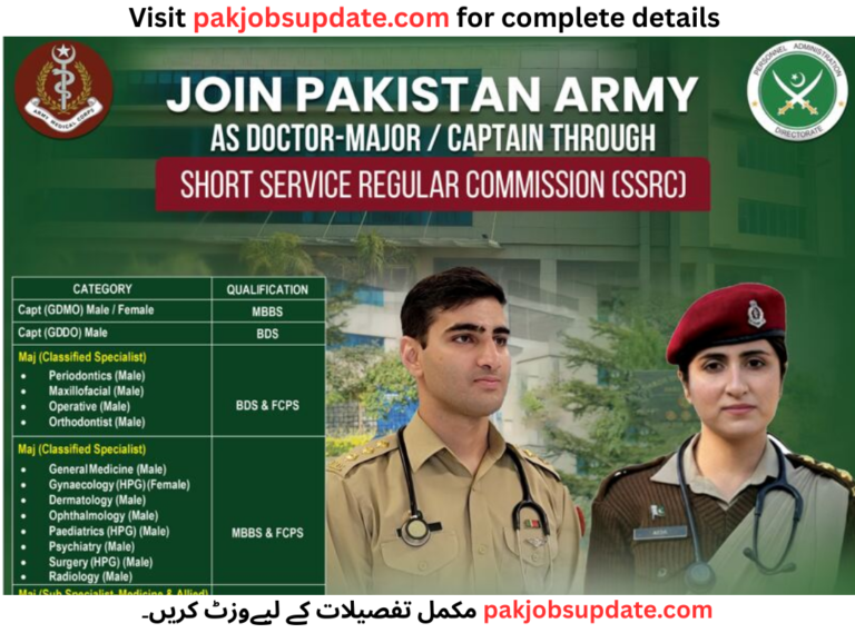 Join Pak Army as Major / Captain Through Short Service Regular Commission (SSRC)