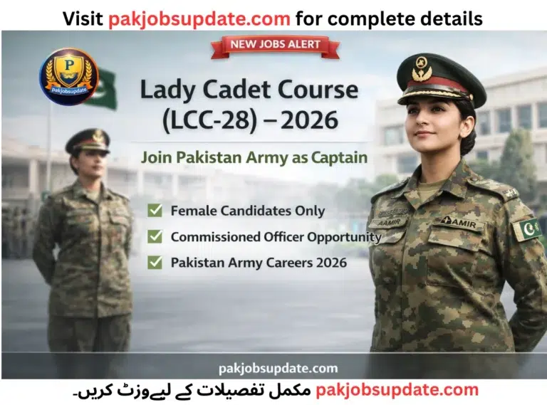 Lady Cadet Course LCC-28 2026 Join Pakistan Army as Captain