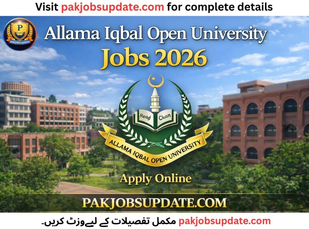 Allama Iqbal Open University Jobs 2026 Apply Online Last Date 