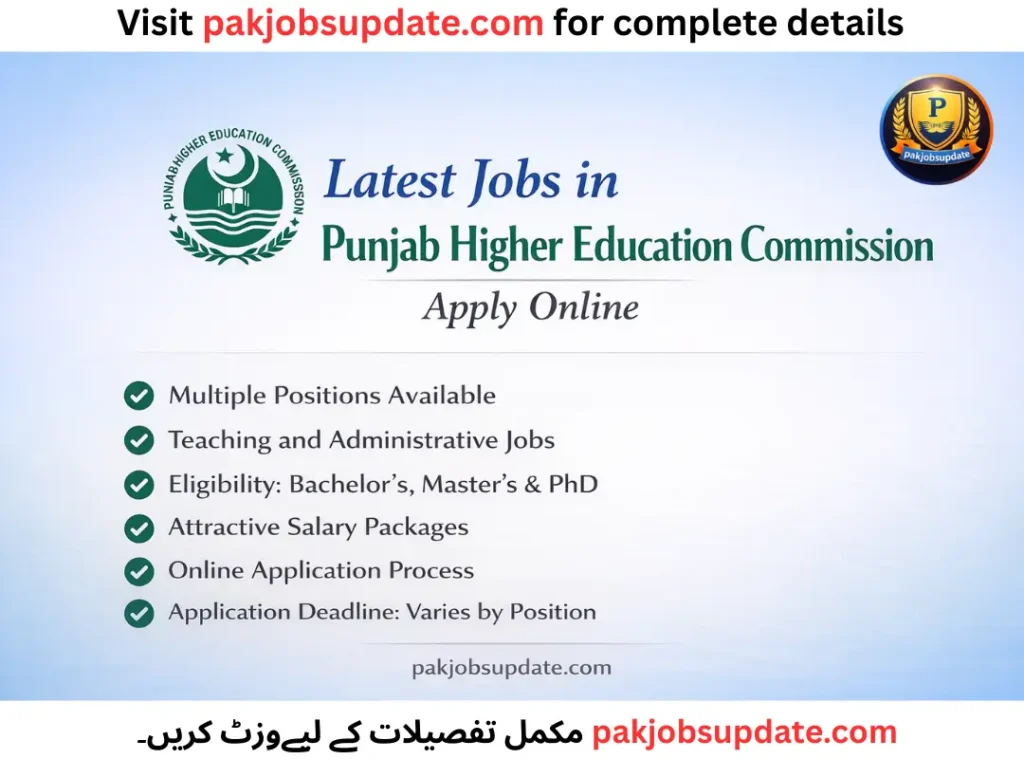 Latest Jobs in Punjab Higher Education Commission 2026 apply online