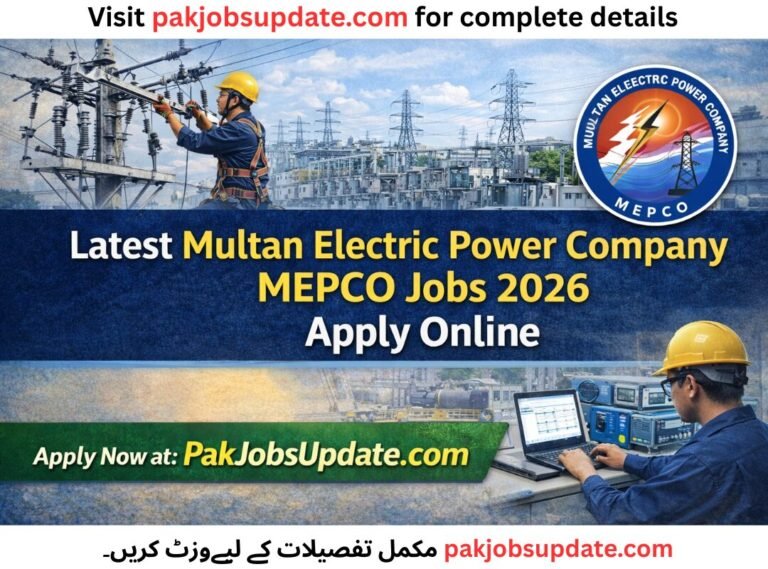 Latest Multan Electric Power Company MEPCO Jobs 2026 Apply online