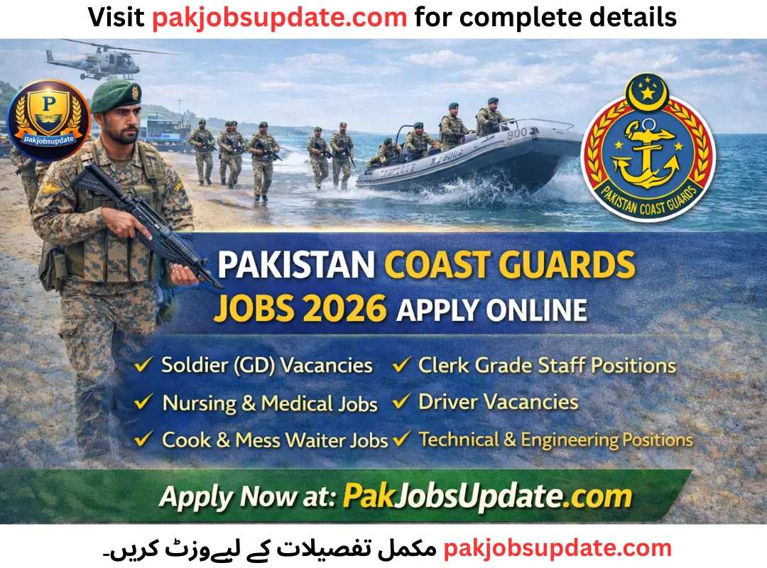 Pakistan Coast Guards Jobs 2026 Apply Online www.pakistancoastguard.gov.pk