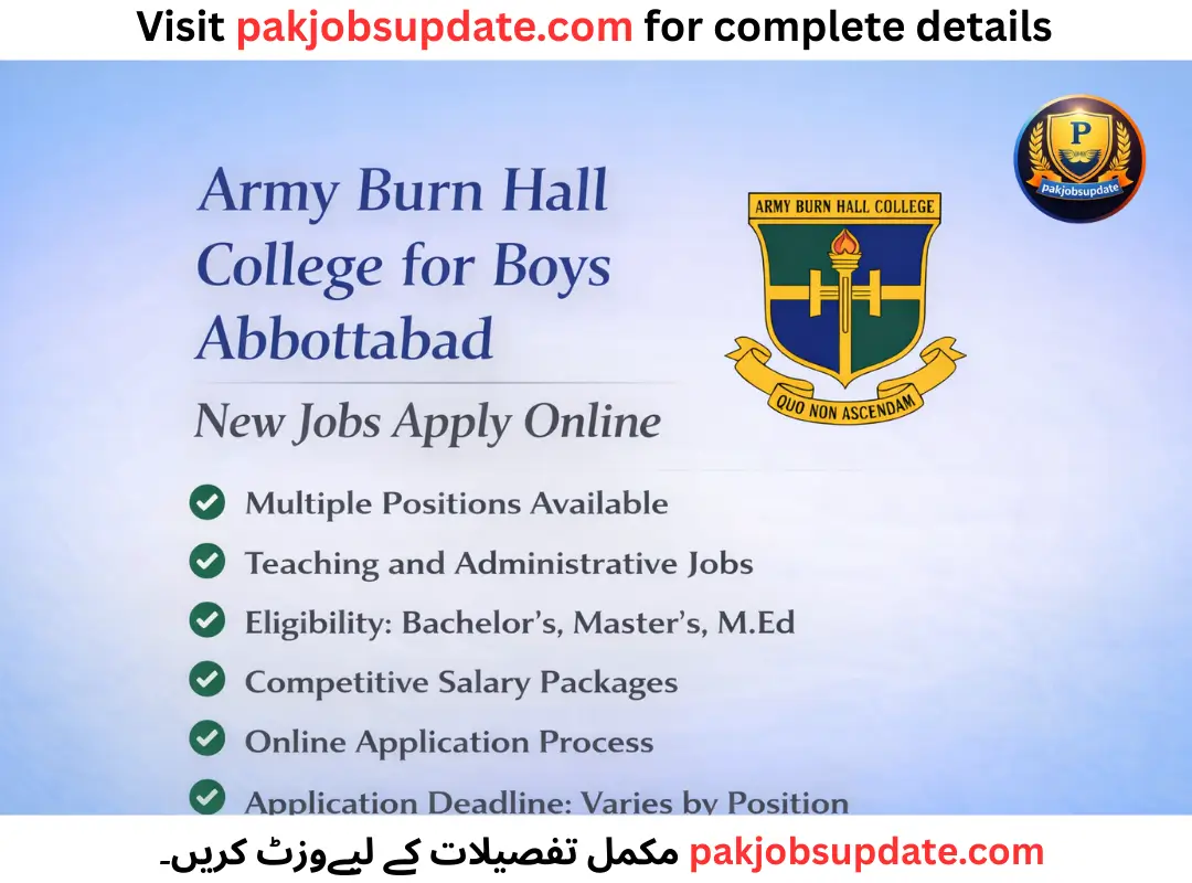 Army Burn Hall College for Boys Abbottabad New Jobs Apply Online 2026