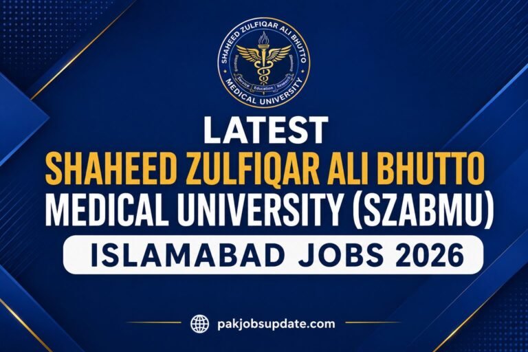 Latest Shaheed Zulfiqar Ali Bhutto Medical University (SZABMU) Islamabad Jobs 2026