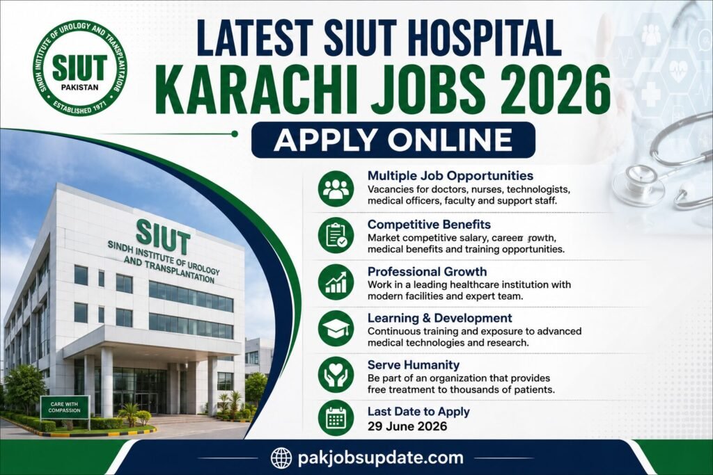 Latest SIUT Hospital Karachi Jobs 2026 Apply Online 