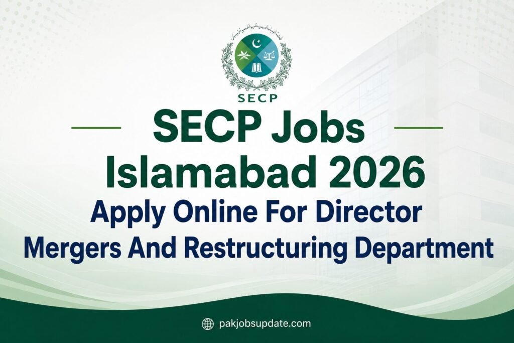 SECP Jobs Islamabad 2026 Apply Online For Director Mergers And Restructuring Department