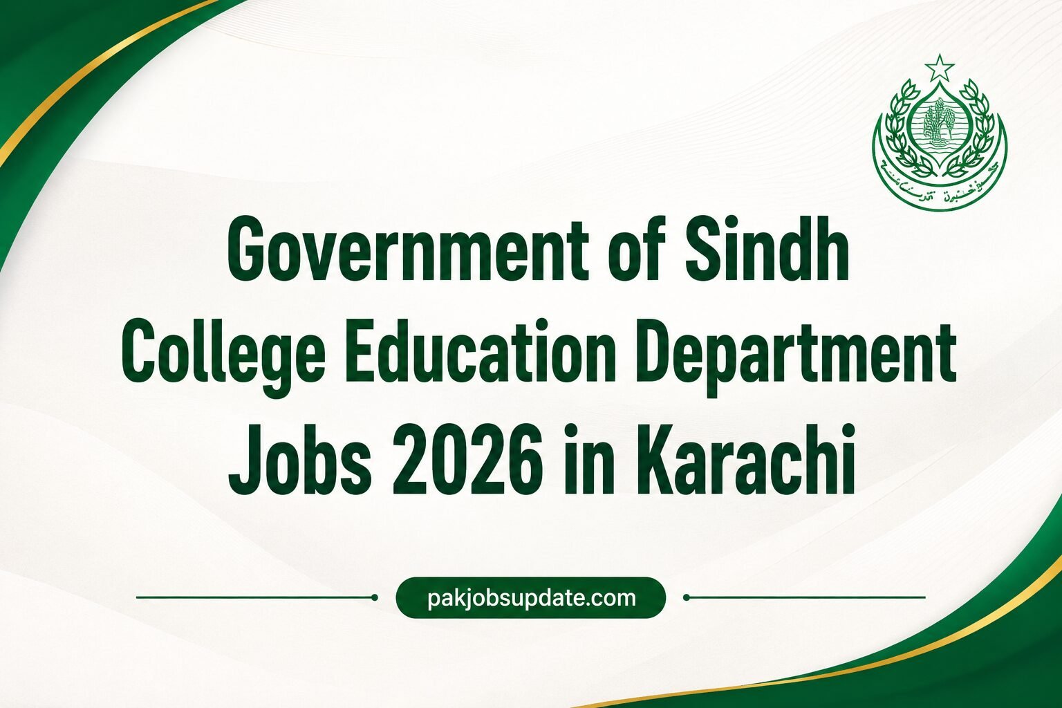 Government of Sindh College Education Department jobs