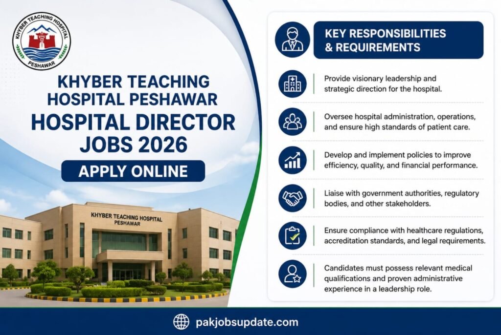Khyber Teaching Hospital Peshawar Hospital Director Jobs 2026 Apply Online