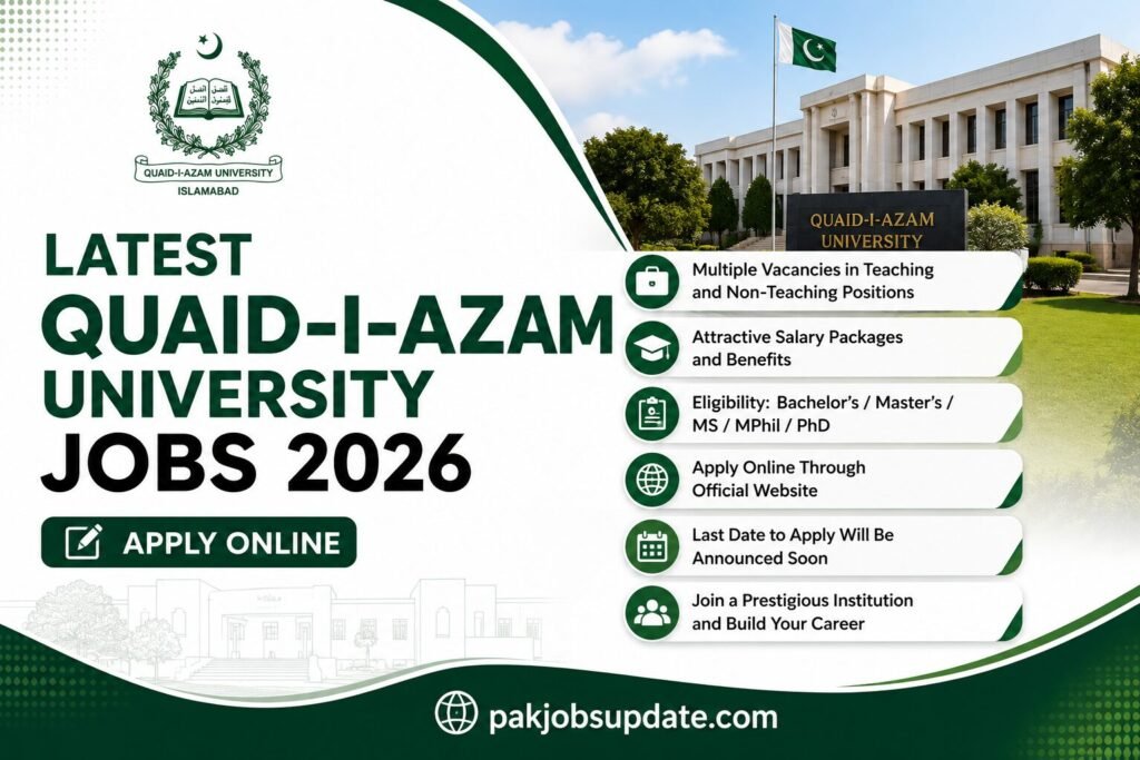 Latest Quaid-i-Azam University Jobs 2026 Apply online
