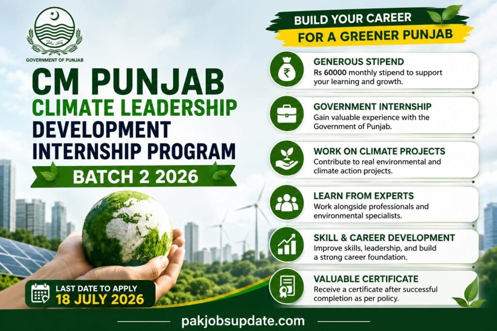 CM Punjab Climate Leadership Development Internship Program Batch 2 2026