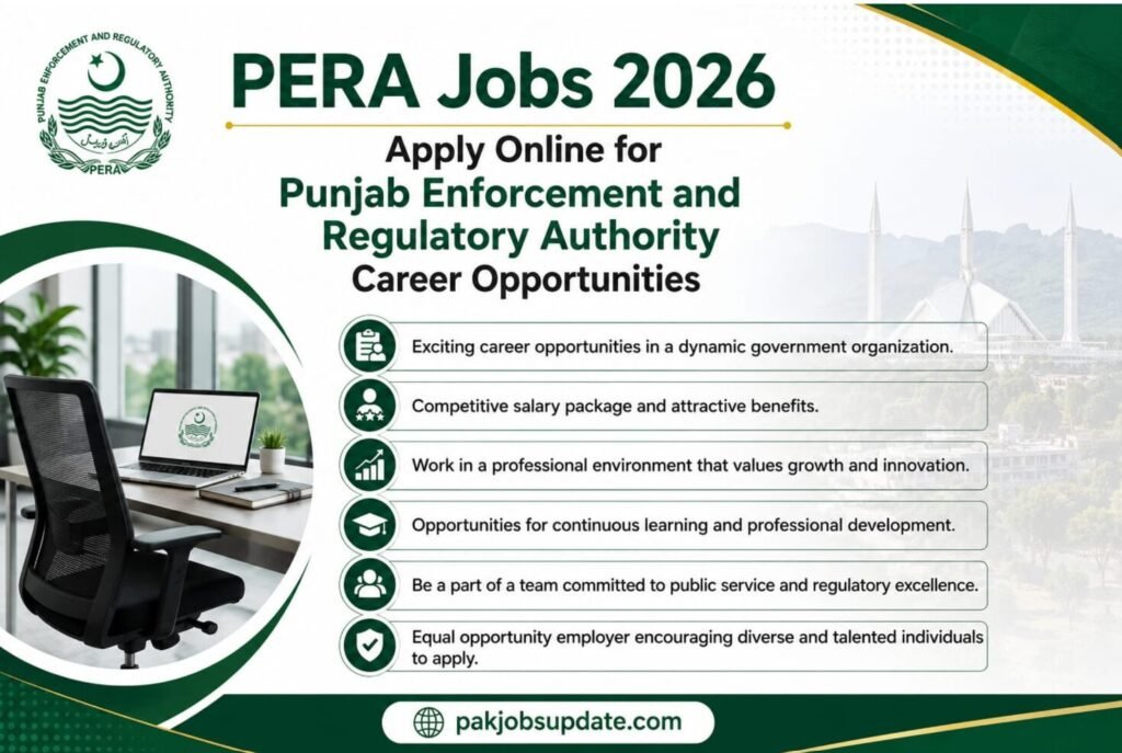 PERA Jobs 2026 Apply Online for Punjab Enforcement and Regulatory Authority Career Opportunities