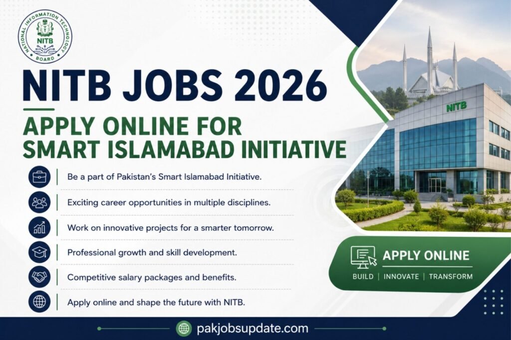 NITB Jobs 2026 Apply Online For Smart Islamabad Initiative