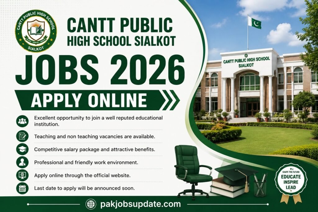 Cantt Public High School Sialkot Jobs 2026 Apply Online
