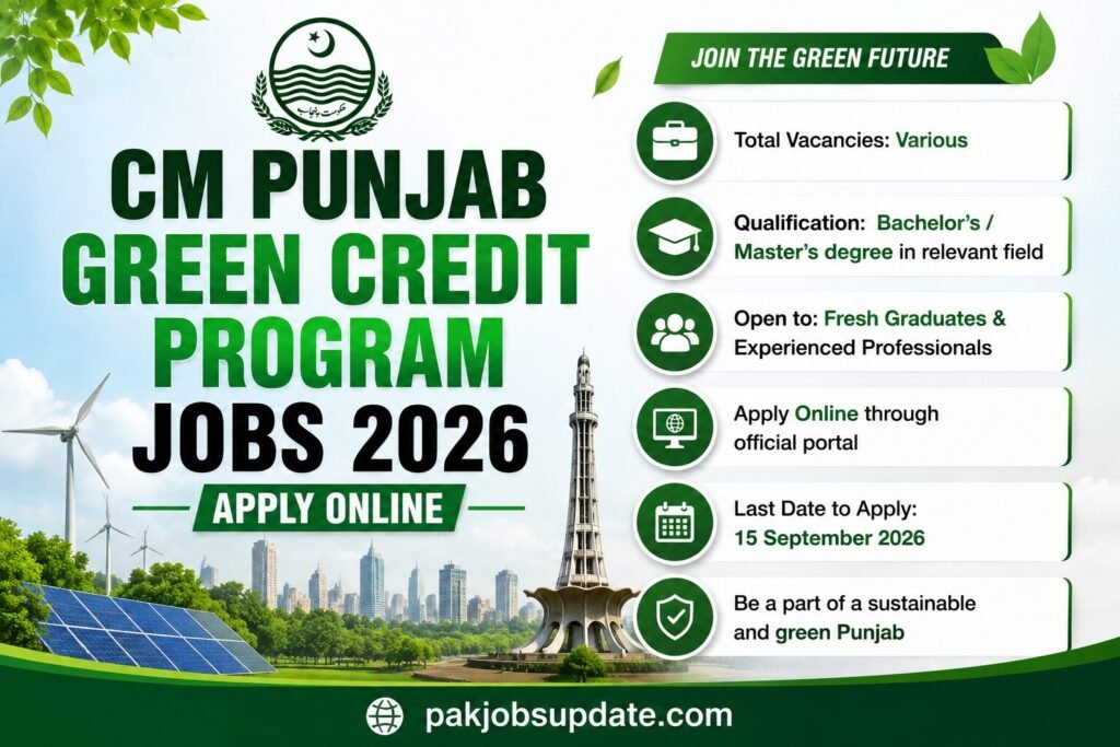 CM Punjab Green Credit Program Jobs 2026 – Apply Online
