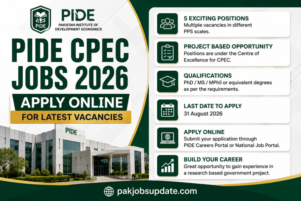 PIDE CPEC Jobs 2026 – Apply Online for Latest Vacancies
