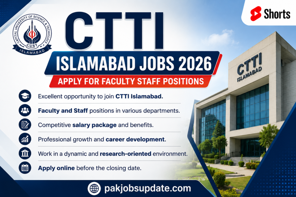 CTTI Islamabad Jobs 2026 Apply for Faculty Staff Positions