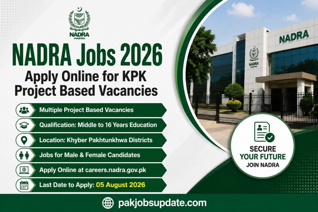 NADRA Jobs 2026 Apply Online for KPK Project Based Vacancies