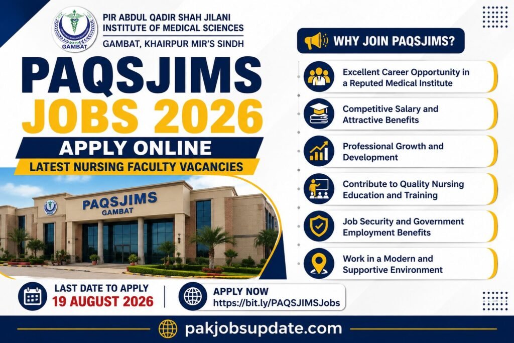 PAQSJIMS Jobs 2026 Apply Online Latest Nursing Faculty Vacancies