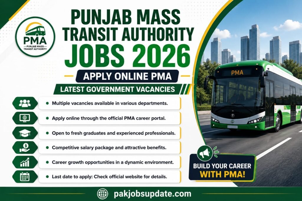 Punjab Mass Transit Authority Jobs 2026 Apply Online PMA Latest Government Vacancies